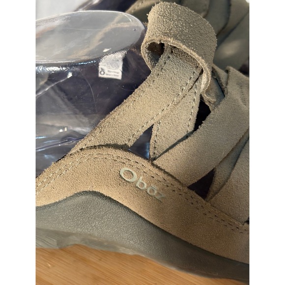Oboz Campster Mens 11 Suede Woven Slide Sandals Taupe Olive Hiking Clogs main image 7